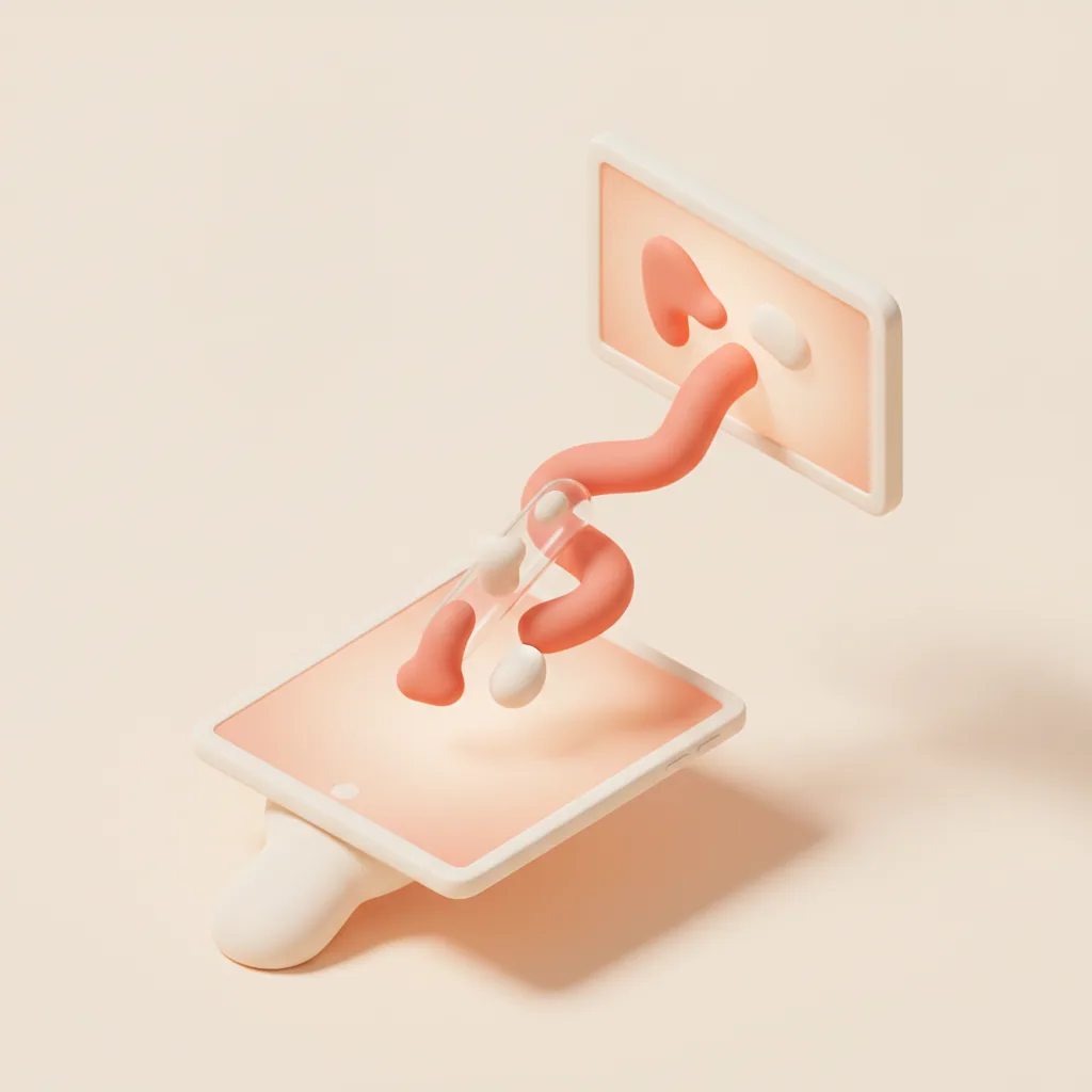 Illustrazione 3D soft che rappresenta: comande dal palmare alla cucina